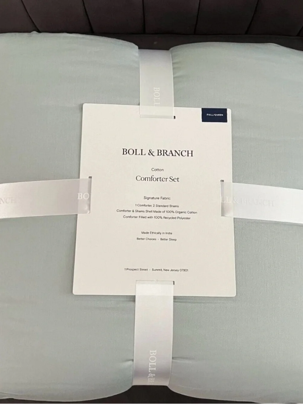 BOLL & BRANCH 2pc Comforter Set 100% Organic Cotton Twin Shore